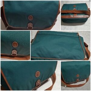 VINTAGE RALPH LAUREN GREEN CANVAS TRAVEL CROSS BODY SHOULDER COMPUTER BAG